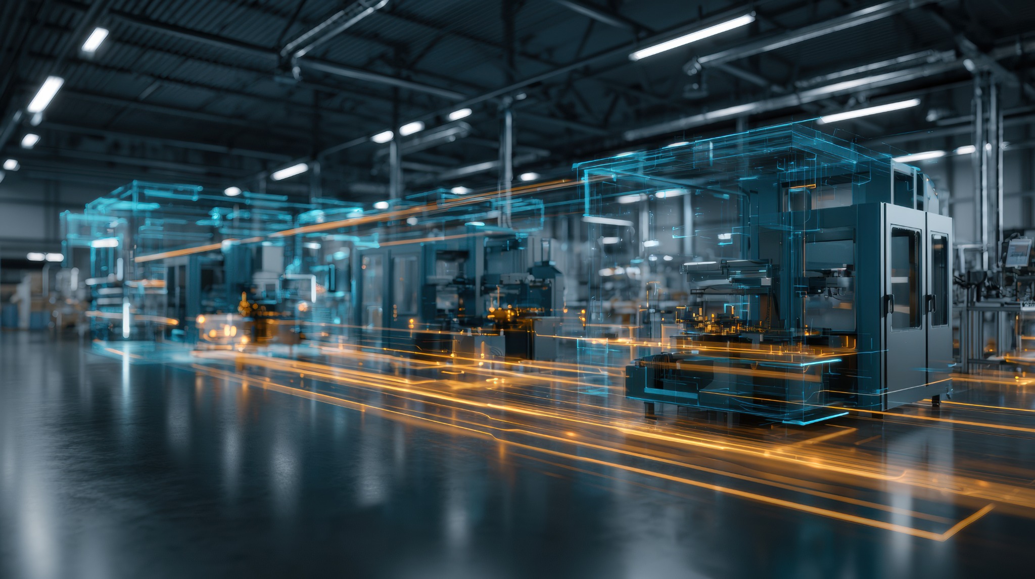 Production equipment with illustrated data connections